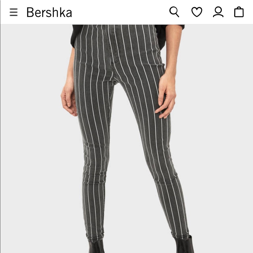 High waisted pinstripe jeans